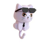 CYDZSRA Patère murale créative avec porte-clés chat rétractable, décorative, robuste et durable. Patère murale créative avec porte-clés chat adhésif, Violet, 4.5 x 8.5 cm