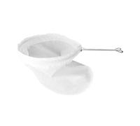 CYDZSRA Sacs filtrants alimentaires réutilisables à mailles fines, passoires en étamine avec poignée, pour smoothies, jus et cuisine maison. Faciles à insérer et retirer. Anneau en acier, Blanc, M