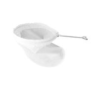 CYDZSRA Sacs filtrants alimentaires réutilisables à mailles fines, passoires en étamine avec poignée, pour smoothies, jus et cuisine maison. Faciles à insérer et retirer. Anneau en acier, Blanc, S