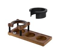 CYDZSRA Station de tassement de café fiable en bois pour café, bar cuisine. Support pour porte-filtres à hauteur réglable. Outil tassage inclus, Couleur du journal, rectangle