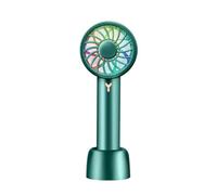 CYDZSRA Ventilateur portatif 3 vitesses USB rechargeable dispositif de refroidissement portable à piles refroidisseur de bureau intérieur sans brosse, Vert avec lumière