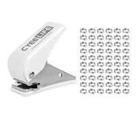 CyeeLife Flechette Perforees+100pcs Shaft o Anneaux en Metal,Noir/Blanc