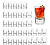 CYEER 36 Verres à Shot 3,5cl / 35ml, Verres à Shooter Professionnels avec Fond Lourd, Lot de Petits Verres pour Vodka, Tequila, Espresso et Verrines de Fête, Idéal pour Mariage et Bar