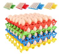 CYEER Lot de 16 Plateaux à Œufs Multicolores (30 Œufs), Alvéoles en Plastique Lavable et Empilable pour Élevage de Poules, Transport et Vente sur Marché, Casier de Rangement Capacité 480 Œufs