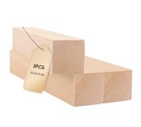 CYEER Lot de 3 Blocs en Bois de Tilleul pour Sculpture (30x5x5 cm) - Carrelets en Bois Naturel pour Whittling & Bricolage - Bois de Carving Tendre pour Débutants & Professionnels