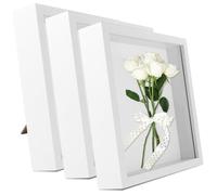 CYEER Lot de 3 cadres photo 20 x 20 cm, 3D, profond, à remplir, profond, pour photos, bouquet de mariage, souvenirs, décoration murale