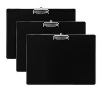 CYEER Lot de 3 Porte-blocs A3 Paysage Noir, Planchette à Pince en Polypropylène (PP) pour Plans de Construction, Dessins Techniques et Bureau, Support d'Écriture avec Crochet de Suspension, 32 x 44 cm