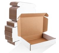 CYEER Lot de 30 Boîtes d'Expédition Maxibrief 20 x 14 x 4 cm - Carton Ondulé Blanc Petit Format - Idéal pour Envoi de Colis, Vinted, Bijoux & Cadeaux - Emballage Mailing Robuste