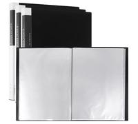 CYEER Lot de 4 Porte-vues A3 Noir - 40 Pochettes par Classeur (80 Vues) - Portfolio de Présentation pour Dessins, Diamond Painting & Plans - Album de Rangement Robuste pour Artistes et Bureau