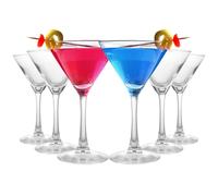 CYEER Lot de 6 Verres à Martini 190ml, Verres à Cocktail Élégants en Cristal Sans Plomb, Forme en V Classique pour Espresso Martini, Cosmopolitan et Manhattan, Résistants au Lave-Vaisselle