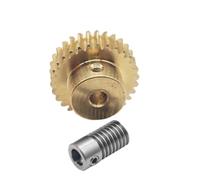 CYFANG Engrenage à vis sans fin en cuivre de 0,8m, rapport de réduction 1:50, module 0,8, 50 dents, engrenage à vis sans fin for turbine, tige en acier inoxydable cylindriques(Bore 5mm rod 8mm gear)