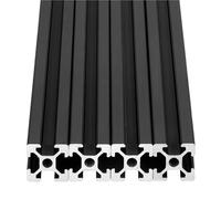 CYFANG Lot de 4 profilés en aluminium 2020 de type T, 20 x 20 mm, for rail linéaire, support de toit, échelle, cage, rack Cadre Quincaillerie(Noir,450mm long)