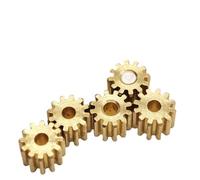 CYFANG Lot de 5 engrenages cylindriques en cuivre, 9,6 x 4 mm, module 0,4, 22 dents, 0,4 m, 22 dents, 2 mm, à ajustement serré et lâche, dents droites Pignon cylindrique(1.98mm bore)