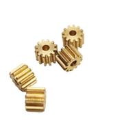 CYFANG Lot de 5 engrenages droits en laiton, module 0,4, épaisseur 4 mm, 1,5 mm, 2 mm, pignon à ajustement serré, 11 dents, 12 dents, 13 dents, 14 dents Pignon cylindrique(12 teeth 1.48mm bore)