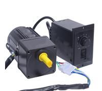 CYFANG Moteur à engrenage réversible, cadre 80x80mm, 220V, 25W AC, vitesse Variable, 1:3 1:300, boîte de vitesses de réduction avec régulateur de vitesse réglable mécaniquement(62rpm)