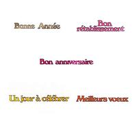 CYFUN DESIGN 5 Pièces Matrice De Découpe Pour La Fabrication De Cartes Scrapbooking Papier Artisanat À La Main Gaufrage Pochoir Bonne Année Bon Anniversaire Un jour à célébrer Meilleurs voeux
