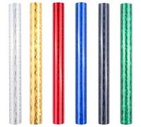 CYFUN DESIGN Kit de rouleaux de feuilles de transfert pour estampage à chaud, 6 couleurs assorties, 15,24 cm x 3 m de long, machine à estamper à chaud, décoration de scrapbooking DIY