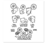 CYFUN DESIGN Tampons transparents en forme de mouche avec pissenlit pour la fabrication de cartes, le scrapbooking, les travaux manuels et le gaufrage