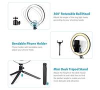 Cygmophing 10,2" LED Ring Light 3200K-5500K Lampe de bureau à intensité variable 3 modes d'éclairage 10 luminosité réglable pour la diffusion en direct Selfie Maquillage YouTube (Tapez 5)