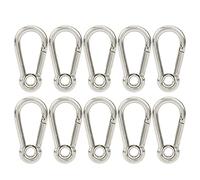 Cygmophing 10 pièces mousqueton à ressort mousqueton boucle en acier inoxydable pour Camping escalade crochet M5