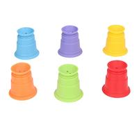 Cygmophing 6 pièces gobelets empilables bébé différentes couleurs gobelets gigognes éducatifs précoces jouet avec trous de vidange pour le bain de bébé