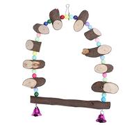 Cygmophing Balançoire pour Perroquet, Jouet en Bois, Pont Suspendu, balançoire pour Petites et Moyennes perruches, Oiseaux (Grand : env.17,6x16,2x15cm / 6,93x6,38x5,91 Pouces)