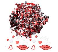 Cygmophing Confettis en Forme de Coeur Paillettes Paillettes Saint Valentin Mariage Saupoudrer Partie Décor Rouge Argent