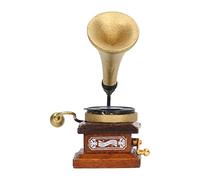 Cygmophing Dollhouse Phonographe 1/12 Mini Compact Dollhouse Vintage Gramophone avec Enregistrement pour Meubles Miniatures de Maison de poupée