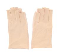 Cygmophing gants anti UV Nail Art soins de la peau demi doigt gants de Protection contre les coups de soleil pour manucures (Beige)