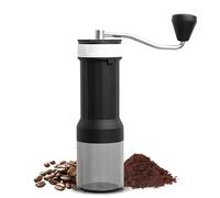 Cygmophing Moulin à grains de café manuel pour usage domestique Moulin à expresso réglable à 40 niveaux avec bac transparent Positionnement à double roulement avec longue (Noire)