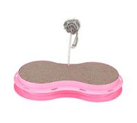 Cygmophing - Planche à gratter en Papier ondulé pour Chaton, Chaton, Jouet à gratter avec Boule de Cloche à Herbe à Chat (Rose)