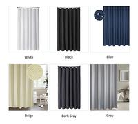 Cygmophing Rideau de douche de 1,8 x 1,8 m avec 12 œillets métalliques et crochets solides pour salle de bain, rideau décoratif à tissage gaufré lavable en machine (noir)