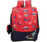 Cygmophing Sac à Dos à Motif de Dinosaure pour Enfants, Mignon, Cartable Portable de Voyage, Cadeau (L) (Rouge)