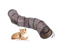 Cygmophing Tunnel Courbe en Forme de S pour Chat avec Trous pour Jouer et Faire de l'exercice Structure sûre Marron