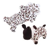 Cygmophing - vêtements Mignons en Peluche pour Chien et Chat, imprimé léopard, vêtements de Nuit, Garde au Chaud, Design à Capuche pour l'automne et l'hiver (XXL)