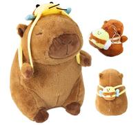 CYGMRFH Capybara Peluche,2 poupées Capybara en Peluche, Porte-clés Capybara, Peluche Capybara créative, pour garçon et Fille, Cadeau d'anniversaire, de Pâques et de Saint-Valentin (Sac à Dos Abeille)