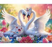 Cygne 1000 Pieces Casse-tête Famille en Carton Épais Anti-Déchirure Faune Sauvage Difficulté Moyenne Jeu De Société Anti-Stress Loisir Créatif Pas Cher Premium 1000 PCS/75x50cm