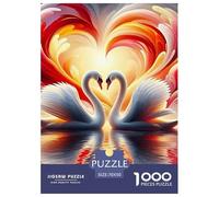 Cygne 1000 Pièces Heart Shaped Cygne Puzzle Adulte Un Puzzle Difficile Jeu De Puzzle pour Toute La Famille Enfants Activité Familiale Parfaite Décoration De La Maison 70x50cm/1000pcs