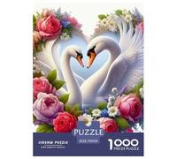 Cygne 1000 Pièces Heart Shaped Cygne Puzzle Adulte Un Puzzle Difficile Jeu De Puzzle pour Toute La Famille Enfants Activité Familiale Parfaite Cadeaux pour Femmes Cadeaux pour Hommes 70x50cm/1000pcs