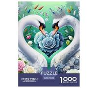 Cygne 1000 Pièces Heart Shaped Cygne Puzzle Adulte Un Puzzle Difficile Jeu De Puzzle pour Toute La Famille Enfants Activité Familiale Parfaite Cadeaux pour Femmes Cadeaux pour Hommes 70x50cm/1000pcs
