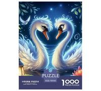 Cygne 1000 Pièces Heart Shaped Cygne Puzzle Adulte Un Puzzle Difficile Jeu Éducatif Défi Jouets Enfants Activité Familiale Parfaite Décoration De La Maison 70x50cm/1000pcs