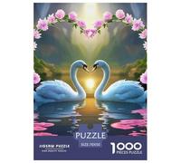 Cygne 1000 Pièces Heart Shaped Cygne Puzzle Adulte Un Puzzle Difficile Jeu Éducatif Défi Jouets Enfants Activité Familiale Parfaite Décoration De La Maison 70x50cm/1000pcs