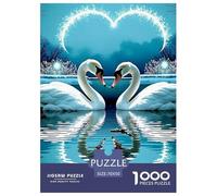 Cygne 1000 Pièces Heart Shaped Cygne Puzzle Adulte Un Puzzle Difficile Jeu Éducatif Défi Jouets Enfants Jeu De Puzzle pour Toute La Famille Cadeaux pour Femmes Cadeaux pour Hommes 70x50cm/1000pcs