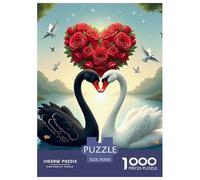 Cygne 1000 Pièces Heart Shaped Cygne Puzzles pour Adultes Un Puzzle Difficile Jeu De Puzzle pour Toute La Famille Enfants Cadeaux pour Femmes Cadeaux pour Hommes 70x50cm/1000pcs