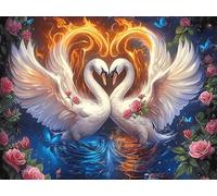 Cygne 1000 Pièces Puzzle Adulte en Carton Rigide Haute Qualité Colorful Fantasy Faune Sauvage Difficile Niveau Expert Anti-Stress Jeu De Société Idée Cadeau Anniversaire Premium 1000 PCS/75x50cm