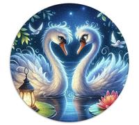 Cygne 1000 Pièces Puzzle Circulaire 3D Haute définition Puzzles Classiques Puzzle Rond Créatif Difficile Impossiblepour Adultes Décoration pour Enfants Cadeau 1000pcs (67.5x67.5cm)