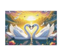 Cygne 1000 Pièces Puzzle Famille en Carton Haute Densité Bêtes fantastiques Difficulté Moyenne Activité Familiale Anti Stress Loisir Créatif Jeu De Société Premium 1000 PCS