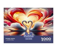 Cygne 1000 Pièces Puzzles pour Adultes,Lac de lumière et d'ombre rêveur Un Jeu De Dexérité Très Difficile Puzzle Éducatif avec des Défis 52x38cm/1000pcs