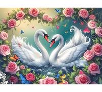 Cygne 300 Pièces Puzzle Adulte en Carton Rigide Haute Qualité Faune Sauvage Difficile Niveau Expert Anti-Stress Jeu De Société Idée Cadeau Anniversaire Premium 300 PCS/40x28cm