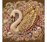 Cygne 5D Peinture Diamant Kit Complet, DIY Ensemble d'art en diamant de forme spéciale,peinture au diamant animalier，Broderie Diamant pour Adultes et Débutants,Décoration Intérieure ou Cadeau, 30x30cm